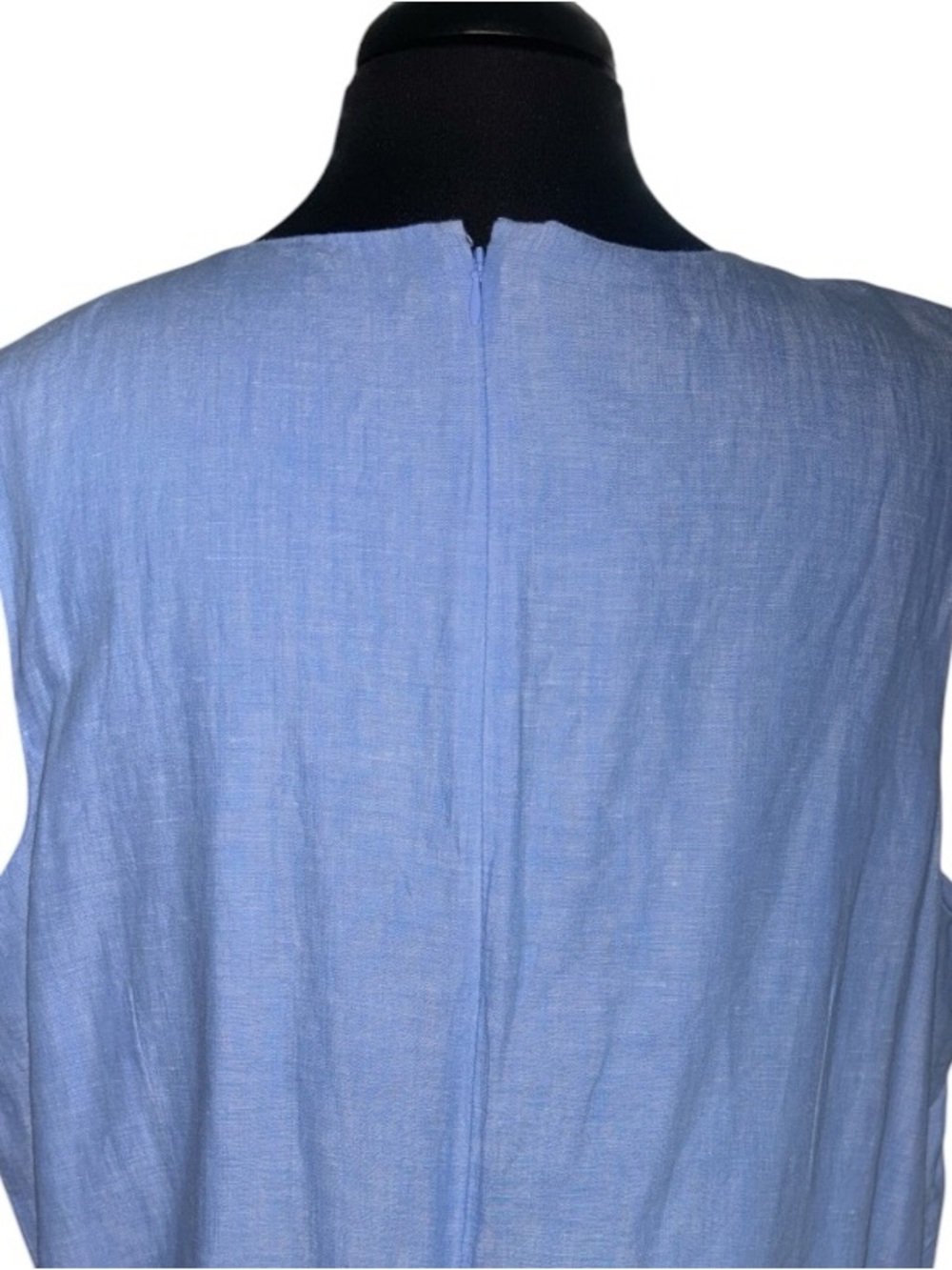 Talbots Embroidered Butterfly Chambray Midi Shift Dress, P2P:25”, L:40. - Picture 5 of 8